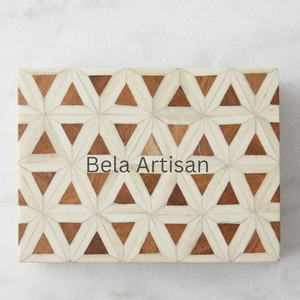 กล่องไม้ฝังลายกระดูกสัตว์ งานฝีมือของช่างฝีมือ เบล่า อาร์ติซาน ลายเรขาคณิตแบบต่อกัน กล่องเก็บเครื่องประดับ ของตกแต่งโต๊ะ รุ่น 111 - Product Image 2