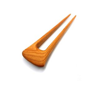 Fourchettes à cheveux en bois en forme de U, faites à la main, en bois naturel, avec incrustation de pierre bleue, pour femmes, accessoires pour chignon - Product Image 2