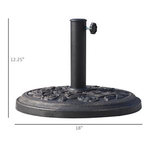 Base per Ombrellone da Patio in Bronzo per Palo da 1.5" e 1.89", Rotonda in Resina con Motivo Floreale a Rosa - Product Image 3