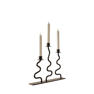 Portavelas Cónico de Metal con Diseño en Espiral, Color Negro Antiguo, para Sala de Estar y Dormitorio, Decorativo para Mesa - Product Image 3