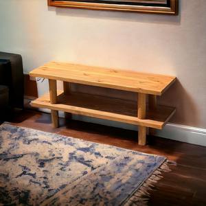 Nouveauté : Meuble TV élégant en bois massif, console de télévision en bois avec large étagère de rangement, meuble de salon - Product Image 3