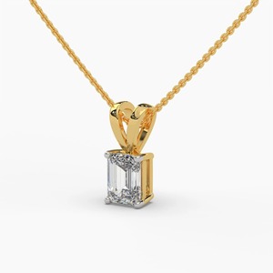 Collar con Colgante de Diamante Cultivado en Laboratorio con Corte Esmeralda, Certificado por IGI, Oro Amarillo de 18K, CVD VVS DEF, Joyería Fina al por Mayor - Product Image 3