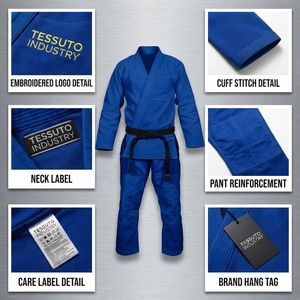 Kimono de judo pour femmes, 100% coton extensible, coupe ajustée, kimono d'arts martiaux pour les entraîneuses - Product Image 5