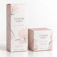 Boîte d'emballage personnalisée pour parfum rose, avec dorure à chaud, boîte en papier cosmétique avec service de personnalisation de la taille, de la couleur et du logo