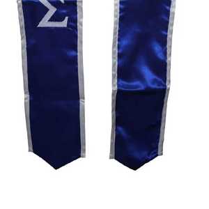 Étole de graduation Phi Beta Sigma en satin bleu roi brodée de lettres grecques, écharpe personnalisée pour fraternité, fourniture OEM en gros - Product Image 4