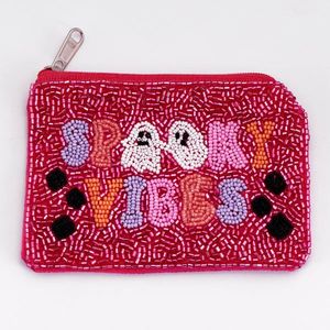 Porte-monnaie élégant et de haute qualité, orné de perles, design Boo, mini sac à fermeture éclair, design stylé et tendance. - Product Image 6