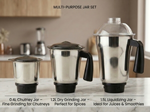 Best Selling Mixer <b>Grinder</b> with 550 Watt and Stainless Steel Metal Body 2 & 3 Jar Mixer <b>Grinder</b> For Sale - Product Image 4