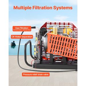 Compresor de Aire para Buceo de 4500 PSI/30 MPa, 60 L/min, Cuatro Cilindros, Parada Automática, Bomba Compresora para Rifle PCP, Compresor de Aire de Alta Presión - Product Image 3