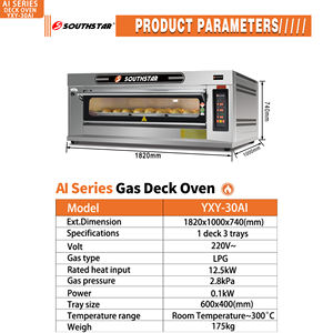 <span class=keywords><strong>Horno</strong></span> <span class=keywords><strong>de</strong></span> Convección a Gas para Panadería Industrial Southstar con Puerta <span class=keywords><strong>de</strong></span> Vidrio Grande, 1 Plataforma, 3 Bandejas - Product Image 6