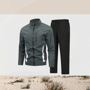 Men's Two Piece Tracksuit Set Stand Collar <b>Zip</b> <b>Up</b> <b>Jacket</b> Drawstring Pants Lightweight Casual Sportswear - Product Image 6
