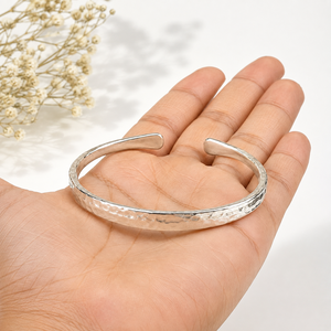 Silver Hammered Open Cuff <b>Bangle</b> Custom <b>Engraved</b> Metal Bracelet Unisex Gift Jewelry for Party Anniversary - Product Image 4