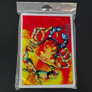 Whimsical Crab Hot Dang A7 Tarjetas de felicitación Paquete de 8 tarjetas de notas en blanco con sobres Tamaño 5x7 - Product Image 3