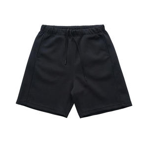 Shorts Bermuda en coton noir uni pour homme, taille à cordon, décontractés, respirants, shorts de sport - Product Image 1