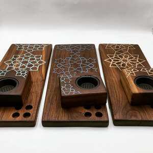 Charme céleste arabe Bakhoor brûleur ensemble résine moderne époxy et bois Design porte-encens parfum de maison Ramadan & Eid cadeaux - Product Image 5