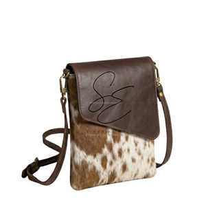 Sac bandoulière pour téléphone en cuir de vachette western, cuir à poils, petit sac à bandoulière, personnalisable ODM, homme femme - Product Image 1