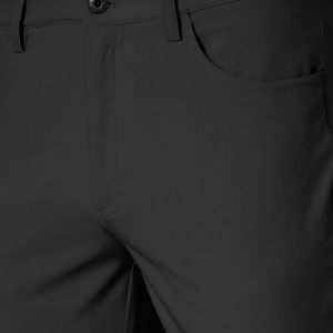 Men's <b>Black</b> Straight Fit Casual <b>Pants</b> Spandex/Cotton Breathable Lightweight Anti-Wrinkle Side Pockets Button Fly Autumn Wear - Product Image 2