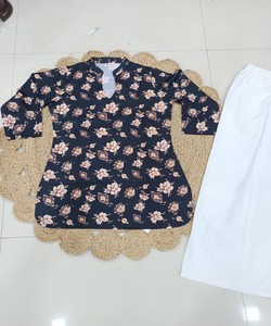 FANCY RAYON DIGITAL PRINT WORK <b>TOP</b> PALAZZO SET OFFICE WEAR WHOLESALE PRICE ETHNIC GARMENT BLUE WHITE - Product Image 5