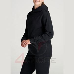 Women's Custom Lightweight Oversize Pullover Drawstring Hoodie 100% Cotton Thick Warm Winter Fleece Solid Pattern <b>Yoga</b> <b>Top</b> - Product Image 3