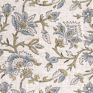 Tela de algodón estampada a mano al por mayor – Tela de algodón indio buti con estampado floral rojo para proveedores de ropa y textiles - Product Image 1