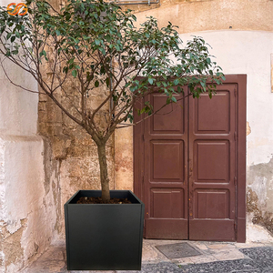 Jardinera Cuadrada de Fibra de Vidrio Negra de 24 Pulgadas, Estilo Americano, Personalizada para Uso en Hoteles, OEM ODM - Product Image 3