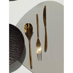 Ensemble de couverts de luxe en acier inoxydable plaqué or, 3 pièces, cuillère, fourchette, couteau, accessoires de décoration de table pour mariage, ensembles de couverts - Product Image 6
