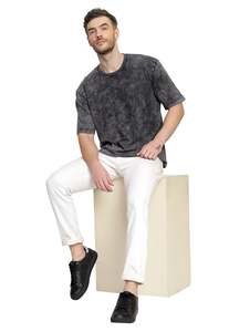 Camiseta Vintage Estampada 100% Algodón para Hombre, Personalizada en la Parte Delantera, Negra, Corte Holgado, Manga Corta, Lisa, con Estampado, Estilo Hip Hop, Alta Calidad - Product Image 2