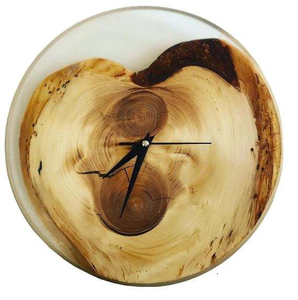 New Arrival Latest Collection Handcrafted White Epoxy Resin Wooden Wall <b>Clock</b> Interior Decorative Home Decorative <b>Clock</b> - Product Image 4