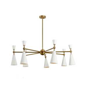 Mid Century Modern Brass Chandelier Geometric Ceiling Light Fixture Indoor - Product Image 3
