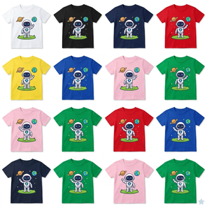 T-shirt en coton à manches courtes pour homme, imprimé dessin animé robot mignon, col rond, coupe classique, style décontracté, logo imprimé numérique sur le devant - Product Image 4