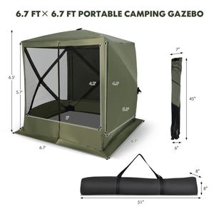 Gazebo Pop-up 6.7 x 6.7 Piedi con Zanzariera e Borsa per il Trasporto - Product Image 6