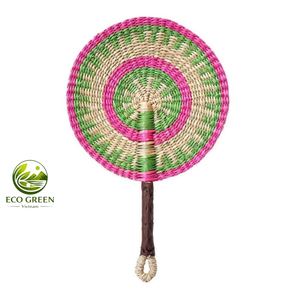 Sustainable Handmade Seagrass Fan Oval Round Shape Multicolor Decorative Fan for Home Decor <b>Wedding</b> and Party - Product Image 4