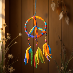 เครื่องดักฝันรุ้งธีมสันติภาพ - Product Image 3