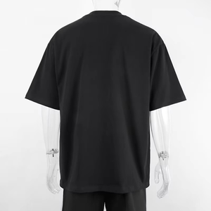 T-shirts décontractés surdimensionnés pour hommes, personnalisables à faible MOQ, couleurs unies, broderie vintage, 100% coton, été - Product Image 6