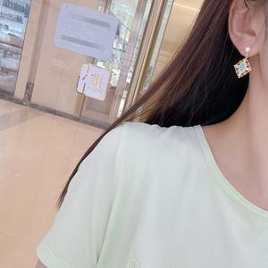 Pendientes Colgantes de Estilo Chino Retro al por Mayor, Perla Natural de Agua Dulce y Turquesa con Diamantes para Venta al por Menor y al por Mayor - Product Image 4