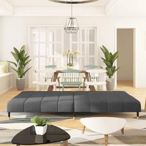 Sofá Cama de 2 Plazas en Terciopelo Gris Oscuro 100% Poliéster con Madera y Metal - Product Image 3