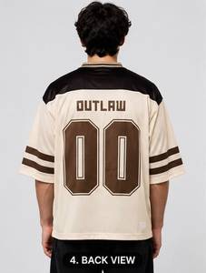 Camiseta Deportiva de Malla de Fútbol Americano Extra Grande Personalizada para Hombre, Estilo Vintage con Cuello en V, Transpirable, de Poliéster - Product Image 3