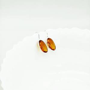Natural Citrine Quartz Oval Bezel Set Silver Plated Dangle <b>Hook</b> <b>Earrings</b> | Yellow Gemstone Drop <b>Earrings</b> | Wholesale Jewelry - Product Image 2