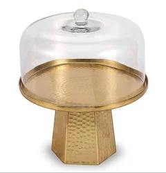 Bol à dattes multifonction en métal avec dôme en verre, plat de service durable pour collations, idéal pour la maison, la cuisine et la table de Ramadan - Product Image 2