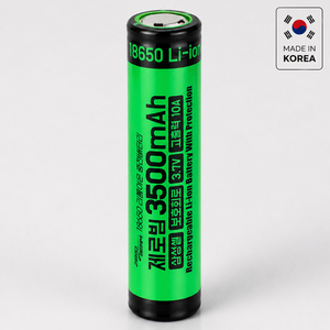 Batterie liquide rechargeable 18650 10A ZeroBeam fabriquée en Corée, 3500mAh 3.7V/4.2V, haute décharge, 1000 cycles, avec circuit de protection - Product Image 1