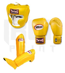 Customizable TWINS Boxing Set <b>Head</b> Guard Shin Guards Laced Genuine Cowhide Leather Hand Grips Lightweight Moisture Wicking Quick - Product Image 2