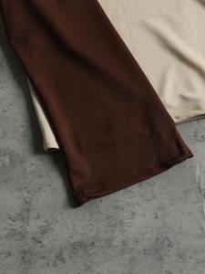 Sudadera con capucha corta de dos tonos con logo personalizado para hombre, estilo vintage, streetwear, con paneles, de forro polar, corte holgado, venta al por mayor - Product Image 5