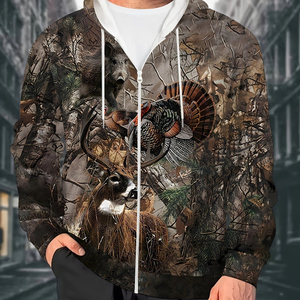 Achetez un sweat à capuche de chasse respirant de haute qualité en coton mélangé avec sublimation 3D pour hommes, fabriqué au Pakistan - Product Image 4