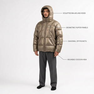 Chaqueta Acolchada con Capucha para Hombre, Personalizable por Delante, Cortavientos, Transpirable, con Forro Polar, Relleno de Poliéster de 220g, Abrigo Casual de Invierno, Corte Regular - Product Image 5