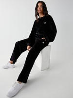 Ensemble deux pièces brodé pour femme, hiver 2024, manches longues, pantalon long, tenue décontractée, jogging, survêtement, couleur unie, anti-transpiration