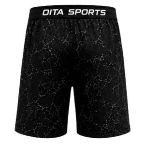 Shorts d'entraînement athlétiques imprimé marbre noir avec taille élastique, respirants, légers, pour le sport, la gym et la performance physique - Product Image 2