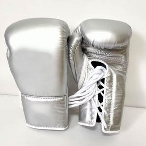 Guantes de Boxeo Profesionales de Cuero de Alta Calidad con Cordones y Velcro, Impresión Personalizada, Guantes de Boxeo Ligeros para Adultos - Product Image 2