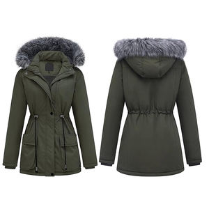 Veste parka matelassée imperméable et écologique pour femme, avec capuche en fausse fourrure, respirante, grandes tailles - Product Image 5