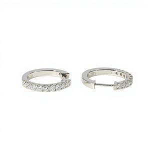 Lab Diamond Hoop <b>Earrings</b> 925 Sterling <b>Silver</b> 18K <b>Solid</b> Gold Elegant Fine Hoop <b>Earring</b> Jewelry Minimalist Diamond Hoop <b>Earrings</b> - Product Image 2