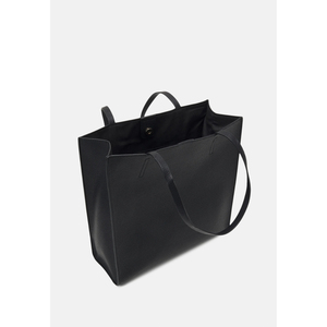 Women Real Leather <b>Tote</b> <b>Bag</b> <b>Black</b> Minimalist Shoulder Handbag Large Capacity Everyday Work <b>Bag</b> - Product Image 3