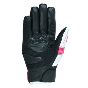 Gants de moto de course roses, blancs et noirs, avec protection carbone aux articulations, gants de motard à doigts complets, pour la conduite sportive, à manchette courte - Product Image 3